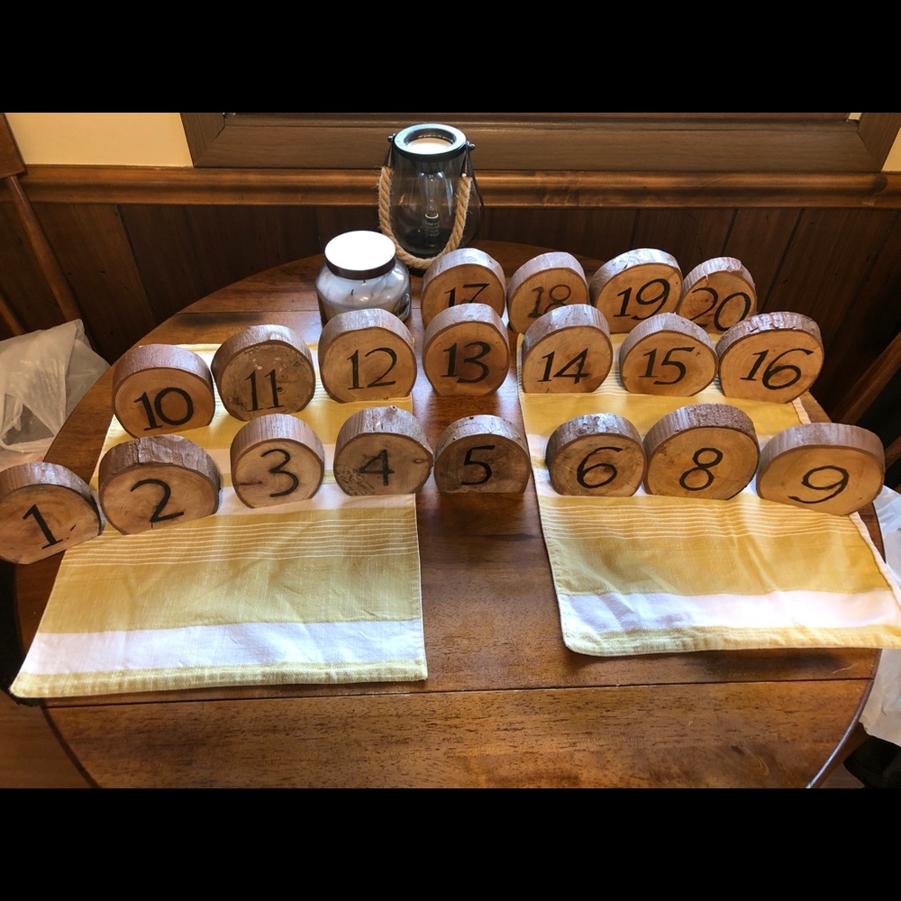 Rustic Wooden Wedding Table numbers